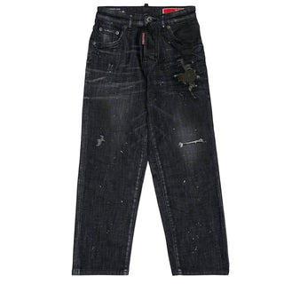 Dsquared2 Jeans Baggy In Denim Nero DQ3578-D0AI1-DQ02 Per Bambini