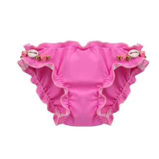 Selini Action By Eleni Balerba Slip Mare Fucsia Con Conchiglie Per Bambina SES0MB20