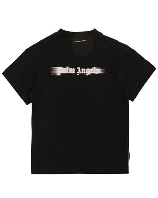 Palm Angels T-shirt nera in jersey con logo PGAA002F25JER007103B