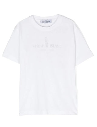 Stone Island T-Shirt mit Rundhalsausschnitt und Logo vorne 801621079