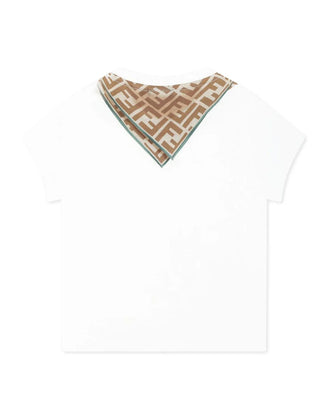Fendi T-shirt avorio in jersey con stampa BMI258-7AJ