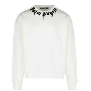 Palm Angels Felpa girocollo bianca con logo PMBA08HF25FLE0030310
