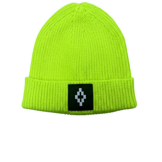 Marcelo Burlon Cappello verde fluo a coste con logo BMB91038000