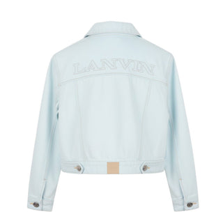 Lanvin Giubbino Jeans Cropped Con Logo Per Bambina N30354/Z27