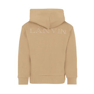 Lanvin Felpa in cotone con zip e cappuccio N30300