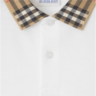 Burberry Polo In Piqué Con Colletto A Quadri 8105571