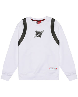 SPRAYGROUND Felpa bianca in cotone con stampa SPY1333G