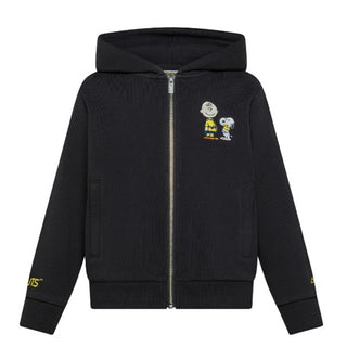 Sun68 Felpa nera con zip e cappuccio F45323N