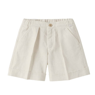 Il Gufo Shorts beige in misto cotone da bambina P23PB170C0060