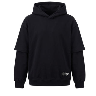 Disclaimer Felpa Oversize Nera Con Cappuccio 26IDK59165N Per Bambino