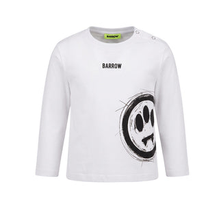 Barrow T-shirt Bianca A Maniche Lunghe F6BKNBTH185-002 Per Neonato