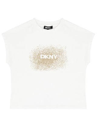 Dkny T-shirt in jersey con logo frontale D62023