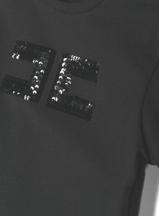 Elisabetta Franchi T-Shirt mit appliziertem Logo EFTS214.0