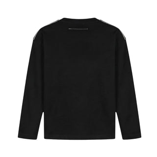 MM6 Maison Margiela T-shirt Nera A Maniche Lunghe M61164-MM04I-M6900 Per Bambini