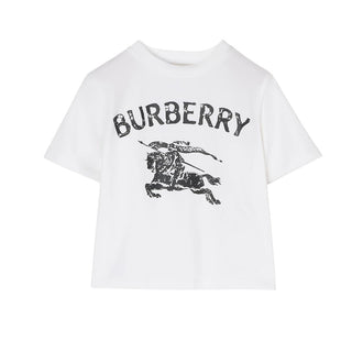 Burberry T-shirt Bianca In Cotone Con Stampa 8121209
