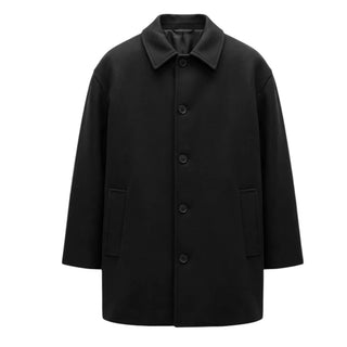 I'm Brian Cappotto Nero In Misto Lana CP3869 Per Uomo