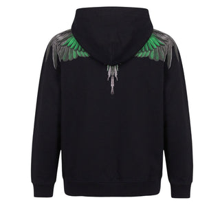 Marcelo Burlon Felpa Nera Con Cappuccio E Stampa F6CMJBHS030-110 Per Bambini