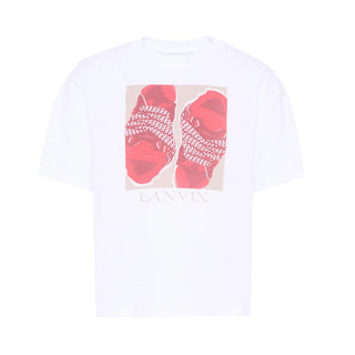 Lanvin T-shirt Bianca Con Stampa Per Bambini N30363/10P