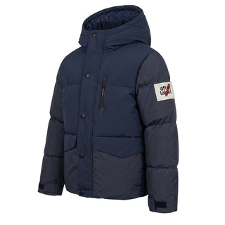 After Label Piumino Trapuntato Blu Con Cappuccio 3431O00035/4 Per Bambino