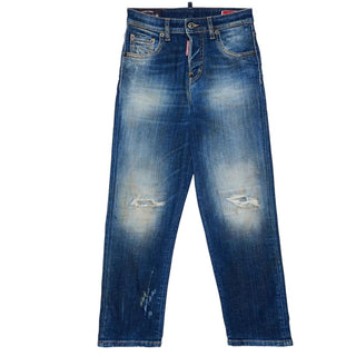 Dsquared2 Jeans Dritti Con Dettagli Destroyed DQ3578-D0AHW-DQ01 Per Bambini