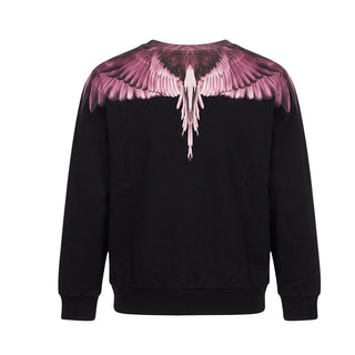 Marcelo Burlon Felpa Girocollo Nera Con Wings F6CMJGSW089-110 Per Bambina