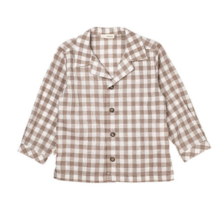 Maperò Camicia A Quadri In Misto Lino M33153 Da Neonato