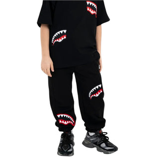 SPRAYGROUND Pantaloni Jogger Neri Con Patch SPY1526G Per Bambini