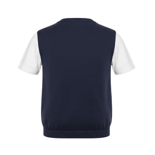Emanuel Pris T-shirt In Filo Blu Da Bambino ETS3171RBB