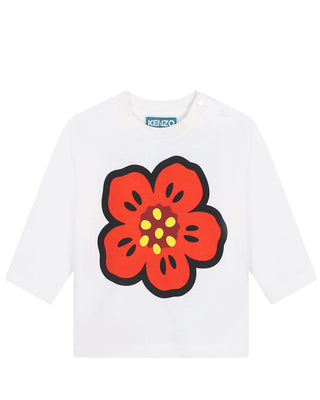 Kenzo T-shirt avorio in jersey da neonata K60490