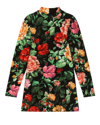 Dolce & Gabbana Abito interlock con stampa rose L5JD7L-FSG9A