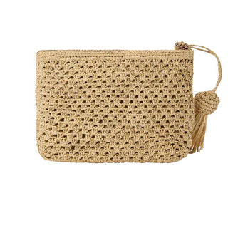 Mc2 Saint Barth Pochette In Rafia Intrecciata Naturale Con Logo Ricamato RAFP001/00878L