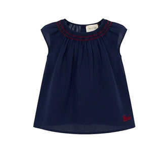 Gucci Blusa Blu Con Logo Per Neonata 336079-XB144