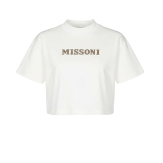 Missoni T-shirt cropped con logo sul davanti MV8B21-J0177
