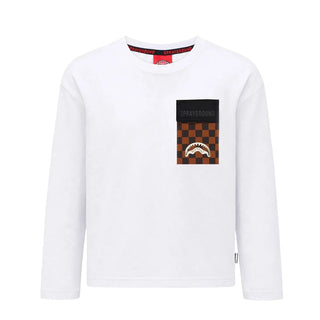 SPRAYGROUND T-shirt Bianca A Maniche Lunghe SPY1570WHT Per Bambino