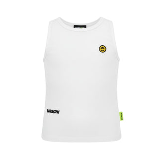 Barrow Canotta Bianca A Costine Per Bambina S6BKJGTA021-002