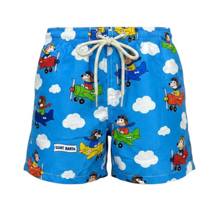 Mc2 Saint Barth Costume Jean Lighting Con Stampa Cane Pilota JEA0004/02024L Per Bambino