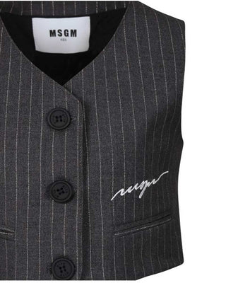 Msgm Gilet grigio da bambina F4MSJGVE156