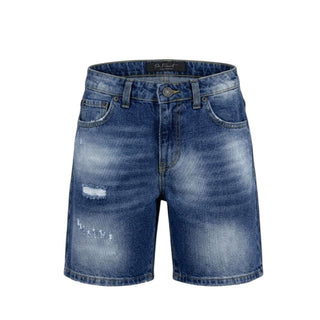 Patriot Bermuda In Denim Blu Con Dettagli Destroyed Per Bambino PM6S2SSHK06
