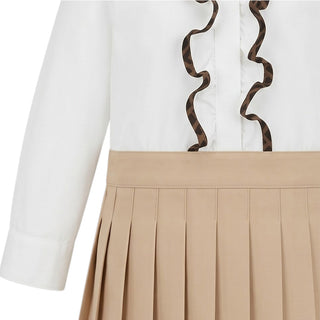 Fendi Vestina In Popeline DI Cotone E Gabardine BFB639-AS5Y-F1P2N Per Neonata