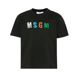 Msgm T-shirt A Maniche Corte Nera Con Logo S6MSJBTH232/040