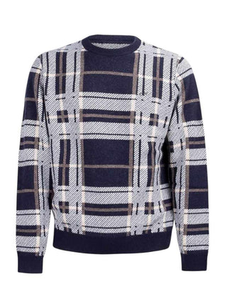 Sun68 Maglia a quadri in misto lana K42336