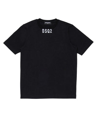 Dsquared2 T-shirt nera in jersey con logo DQ2997 D008N