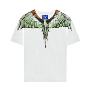 Marcelo Burlon T-shirt bianca a maniche corte con stampa ali F5CMJBTH063