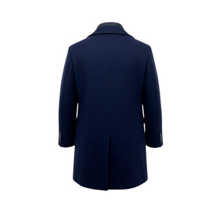 Fay Cappotto monopetto blu in misto lana vergine FT2500