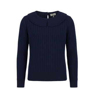 Il Gufo Maglia Blu In Lana Con Colletto A22MA395EM220 Per Bambina