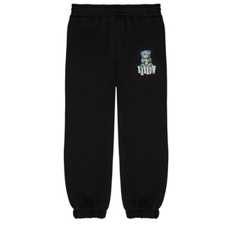 Barrow Pantaloni jogger neri in felpa con stampa Teddy F5BKJUFP248