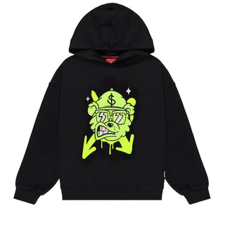 SPRAYGROUND Felpa Nera Con Cappuccio Da Bambino SPY1440EBLK