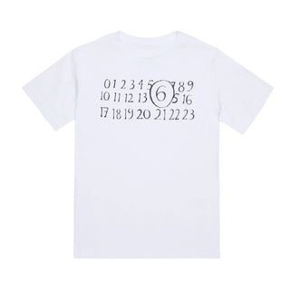 MM6 Maison Margiela T-shirt Bianca Con Numeric Logo M61020-MM02Y-M6100