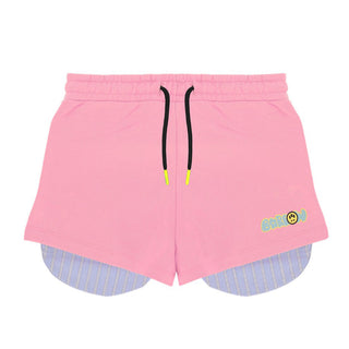 Barrow Shorts Rosa In Felpa Con Logo E Smile S6BKJGSH130-311