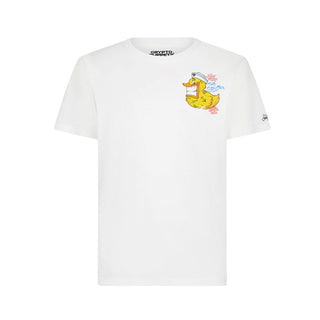 Mc2 Saint Barth T-shirt bianca a maniche corte con stampa Ducky TSH0001-0286F